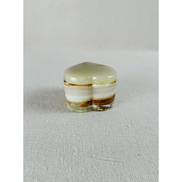 Heart Shape Green Brown‎ Onyx Trinket Jewelry Box - Picture 4 of 8